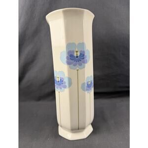 Toyo Japanese Bud Vase Floral 10.5" Tall Octagonal